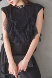 3wayフリルノースリトップス　BLACK