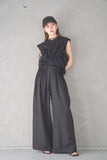 ピンタックワイドパンツ　BLACK