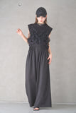 ピンタックワイドパンツ　BLACK