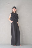 ピンタックワイドパンツ　BLACK
