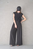 ピンタックワイドパンツ　BLACK