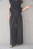 ピンタックワイドパンツ　BLACK