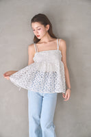 チュールフラワー刺繍キャミ OFF WHITE – ODORATA official