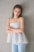 チュールフラワー刺繍キャミ OFF WHITE – ODORATA official