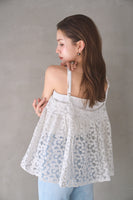 チュールフラワー刺繍キャミ OFF WHITE – ODORATA official