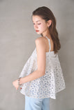 チュールフラワー刺繍キャミ　OFF WHITE