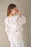 ラッセルカラーセミシアーブラウス　OFF WHITE