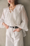 ラッセルカラーセミシアーブラウス　OFF WHITE