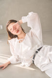 ラッセルカラーセミシアーブラウス　OFF WHITE