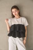 【残りわずか！】ドッキングフリルTシャツ　MIX