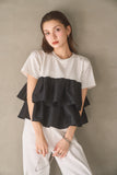 【残りわずか！】ドッキングフリルTシャツ　MIX