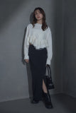 ドットTRツイルストレートスカート　BLACK