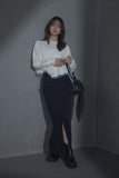 ドットTRツイルストレートスカート　BLACK