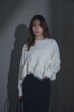 カットジョーゼットフリルトップス　IVORY