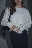 カットジョーゼットフリルトップス　IVORY