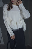 カットジョーゼットフリルトップス　IVORY