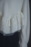 カットジョーゼットフリルトップス　IVORY