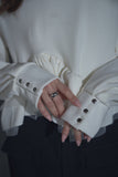 カットジョーゼットフリルトップス　IVORY