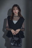 ２WAYモヘアフリルベスト　BLACK