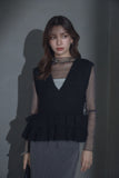 ２WAYモヘアフリルベスト　BLACK