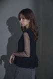 ２WAYモヘアフリルベスト　BLACK