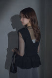 ２WAYモヘアフリルベスト　BLACK