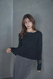 ダブルペプラムトップス　BLACK