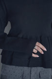 ダブルペプラムトップス　BLACK