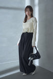 ピンタックワイドパンツ　BLACK