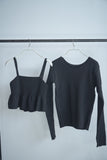 フリルビスチェSETトップス　BLACK