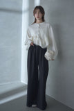 ピンタックワイドパンツ　BLACK
