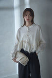 カットジョーゼットフリルトップス　IVORY
