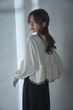 カットジョーゼットフリルトップス　IVORY