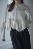 カットジョーゼットフリルトップス　IVORY