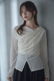シアーベロアカシュクールトップス　IVORY