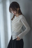 シアーベロアカシュクールトップス　IVORY
