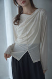 シアーベロアカシュクールトップス　IVORY