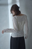 シアーベロアカシュクールトップス　IVORY