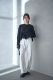 カットジョーゼットフリルトップス　BLACK
