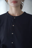 カットジョーゼットフリルトップス　BLACK