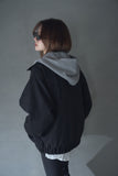 スエードレイヤードブルゾン　BLACK