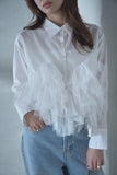 フリルドッキングシャツ　IVORY
