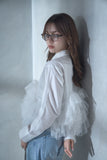 フリルドッキングシャツ　IVORY