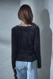 シアーベロアカシュクールトップス　BLACK