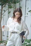 ポケット付きオーバーサイズシャツ　IVORY