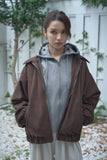 スエードレイヤードブルゾン　BROWN