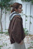 スエードレイヤードブルゾン　BROWN