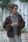 スエードレイヤードブルゾン　BROWN