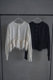カットジョーゼットフリルトップス　BLACK