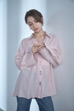 ポケット付きオーバーサイズシャツ　PINK